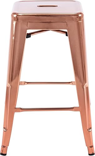 Miniatura 53 de Vogue Furniture Direct Taburetes de bar de metal de 24 pulgadas, taburetes de bar de altura de mostrador, taburetes apilables para interiores y