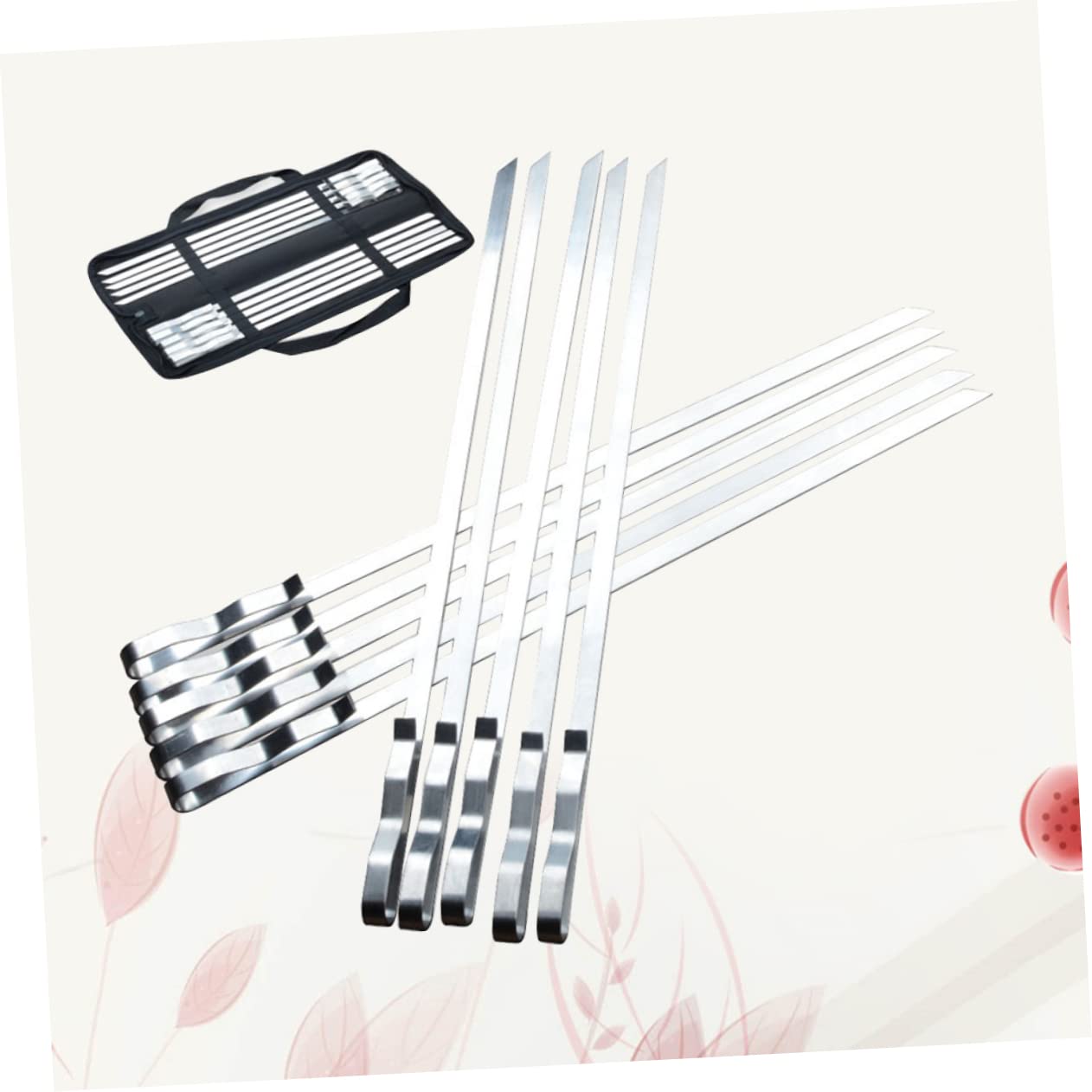 BESPORTBLE 10 Pezzi Bastoncini Per Barbecue Metallo Spiedini Per Grigliare in Acciaio Inossidabile Bastoncini Di Spiedini Di Verdure Distributore Di Formule Carne Forchetta Barbecue