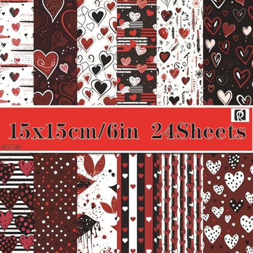 Hearts Decorative Scrapbook Paper Pad - 24 Sheets...