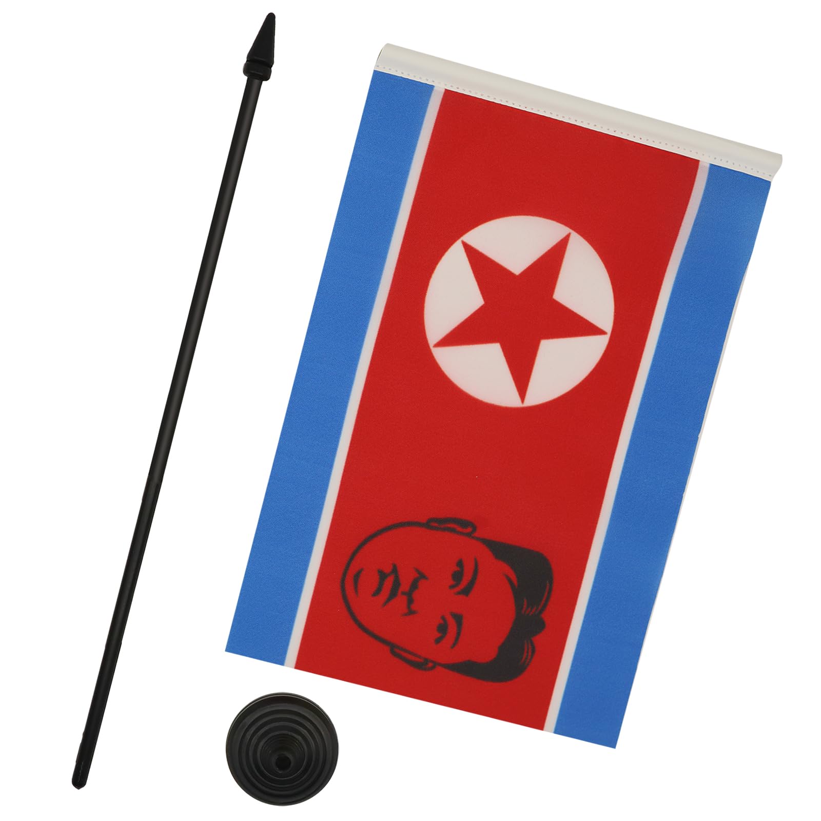 Bandera Mesa AZ FLAG Corea Del Norte - 21x14cm - Poliéster Con Mástil 25cm - Decoración Despacho