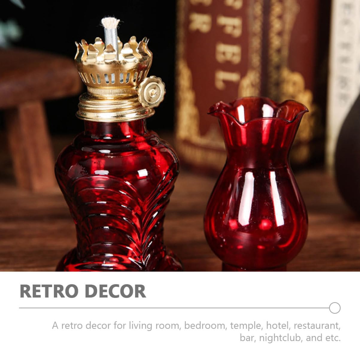 PRETYZOOM 2pcs Retro Oil Lamp Chamber Kerosene Lamp Oil for Indoor Outdoor Vintage Lantern