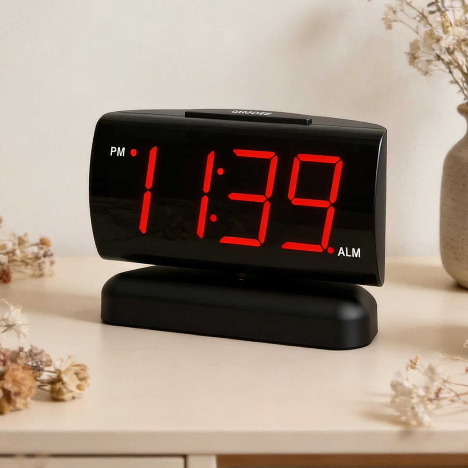 Orologio Sveglia LED Display a cifre rosse da scrivania con ora della