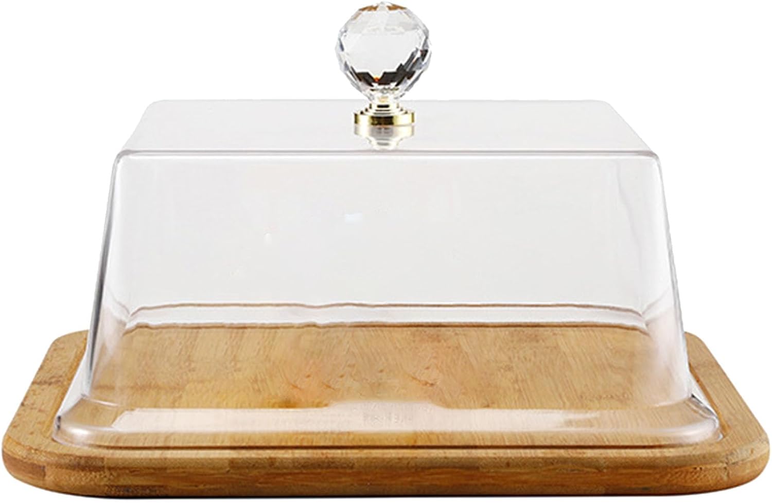 Cake Stand Display Platter with Acrylic Lid Square Designing for Desserts and More Holder Plate Party Cake Display