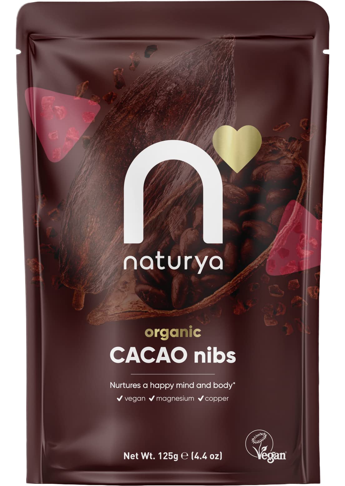 Naturya Organic Cacao Nibs, 125 g
