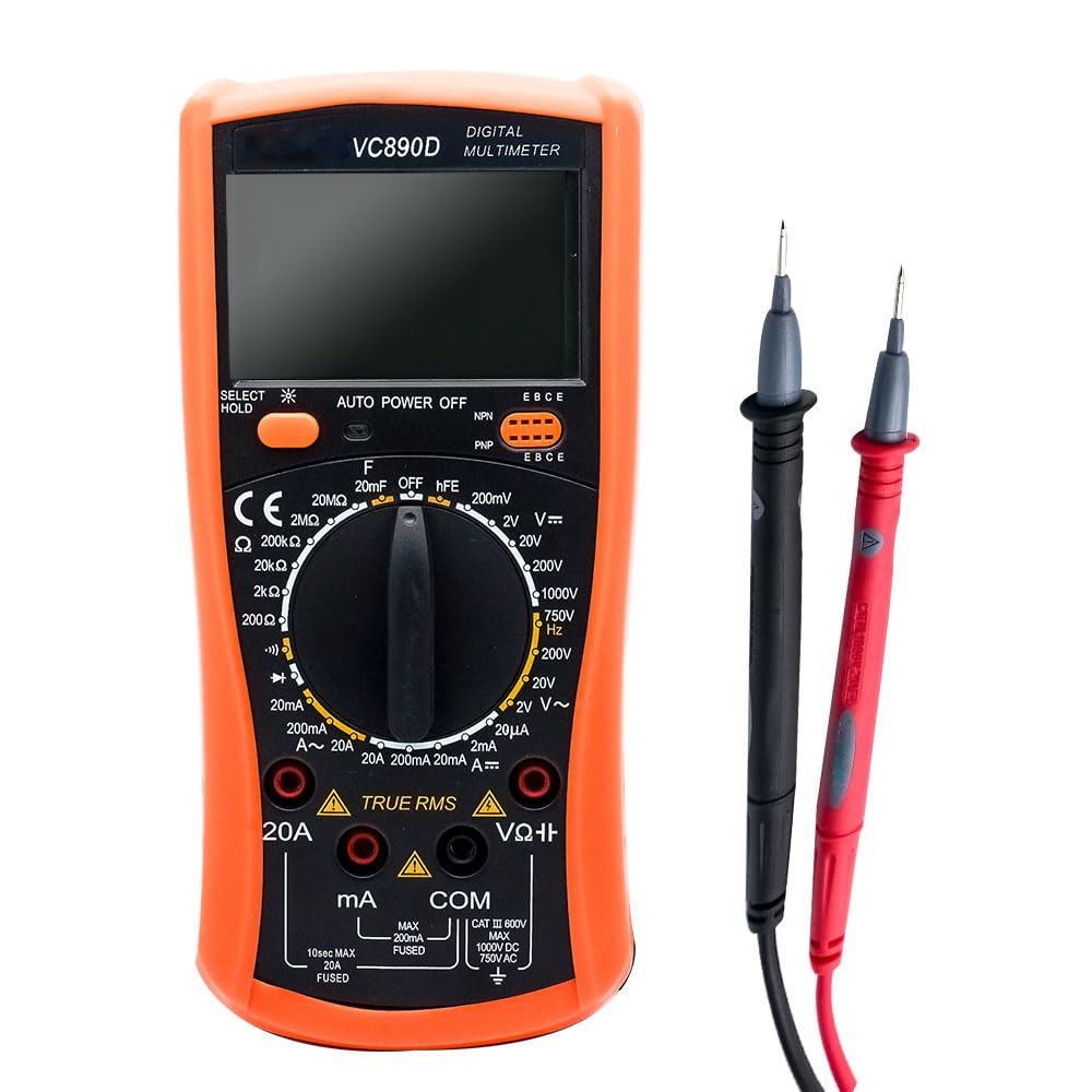 LCD Digital Multimeter Voltmeter Amperemeter Ohmmeter AC DC Strom Spannungsprüfer Meter misst Widerstand, Diode, Transister, Frequenz, Kapazität und Kontinuität