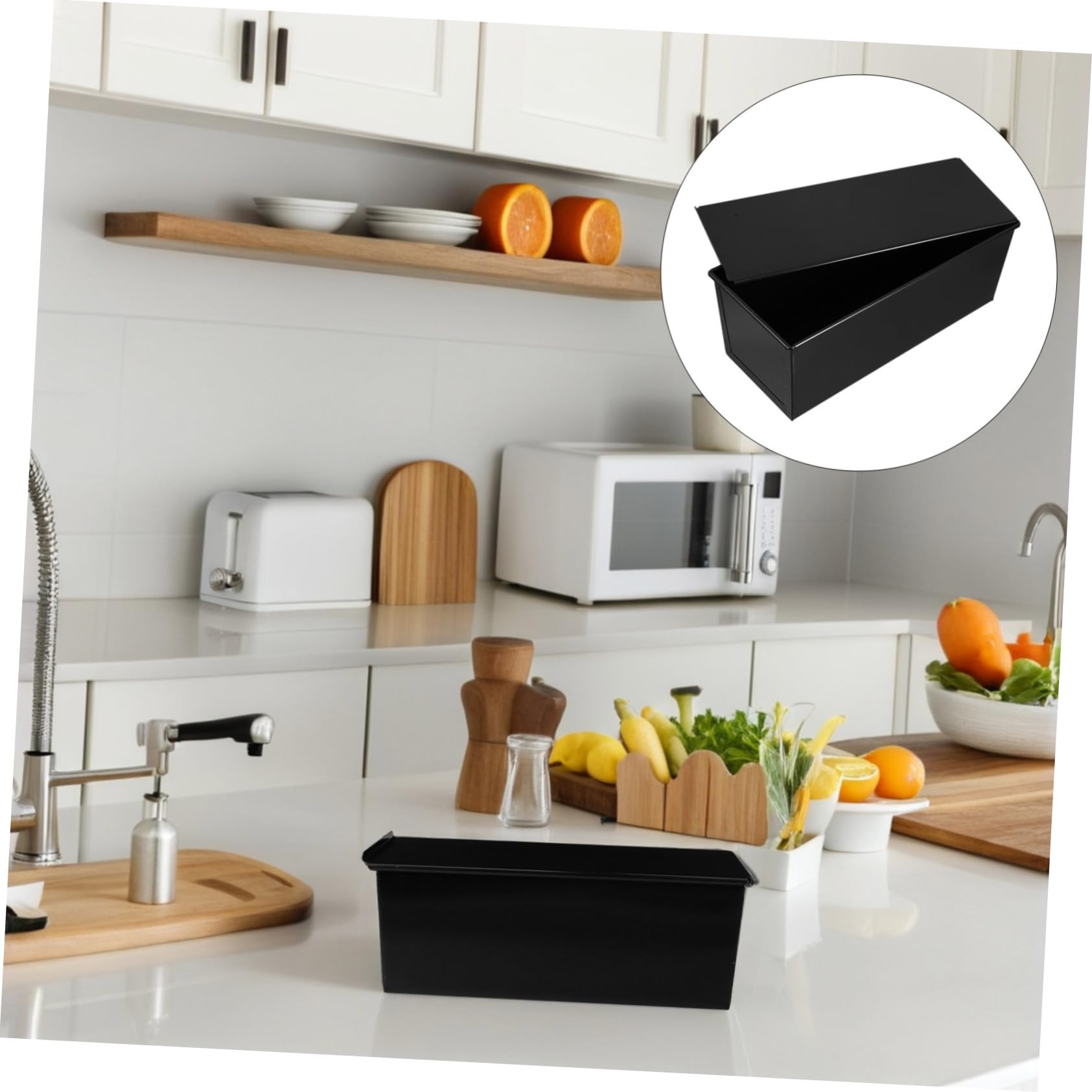 Toyvian Schwarze Metall Kastenform mit Deckel Antihaftbeschichtete Brotbackform für Toast und Brot 1000g Kapazität für Backen zu Hause in Küche