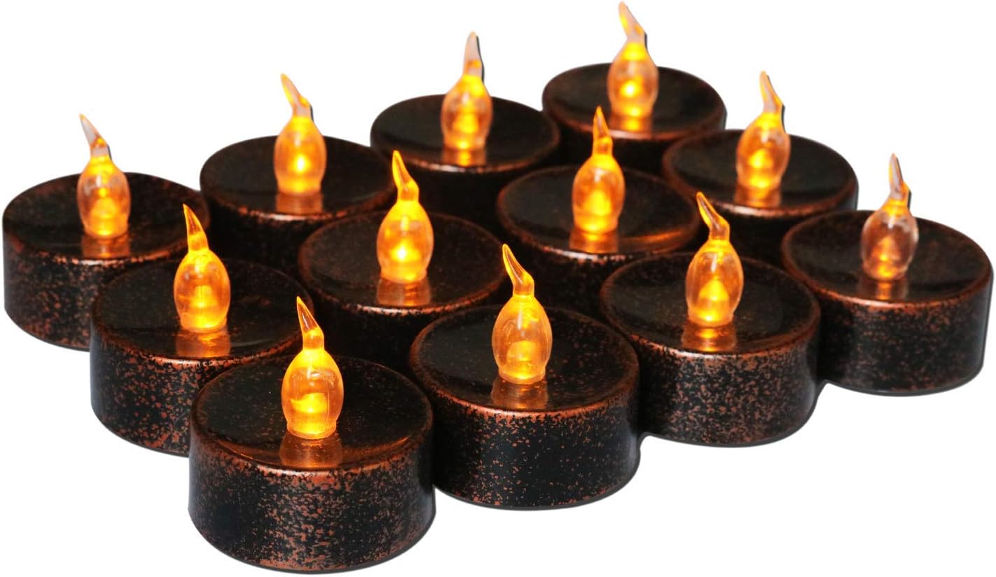 Aulaygo Black Tea Lights Battery Operated Votive lED