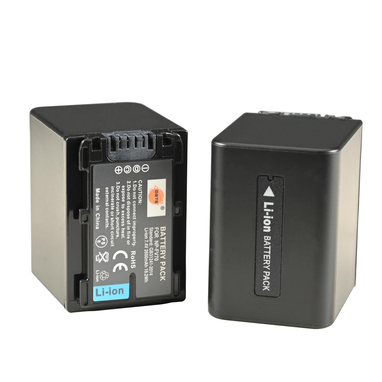 DSTE 2PCS NP-FV70 Batería de Cargador (2600mAh/7.4V) Compatible con Sony DCR-SX45 DCR-SX63 DCR-SX65 DCR-SX83 DCR-SX85 HDR-CX115