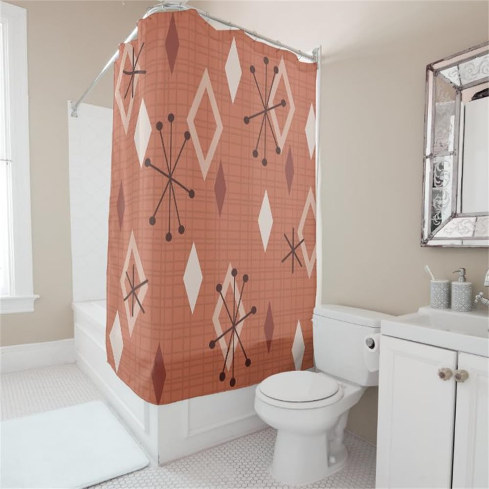 Stylowe zasłony prysznicowe z haczykami - wodoodporna dekoracja łazienki wzór LK8 180 x 180 cm - nowoczesne akcesoria domowe do eleganckich łazienek