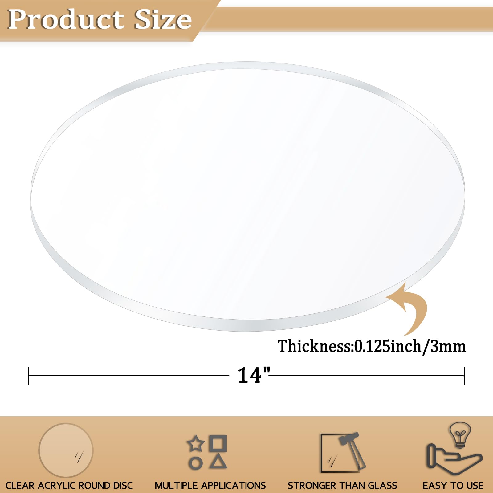 UVeans Clear Acrylic Circle - Plastic Round Disc - Acrylic