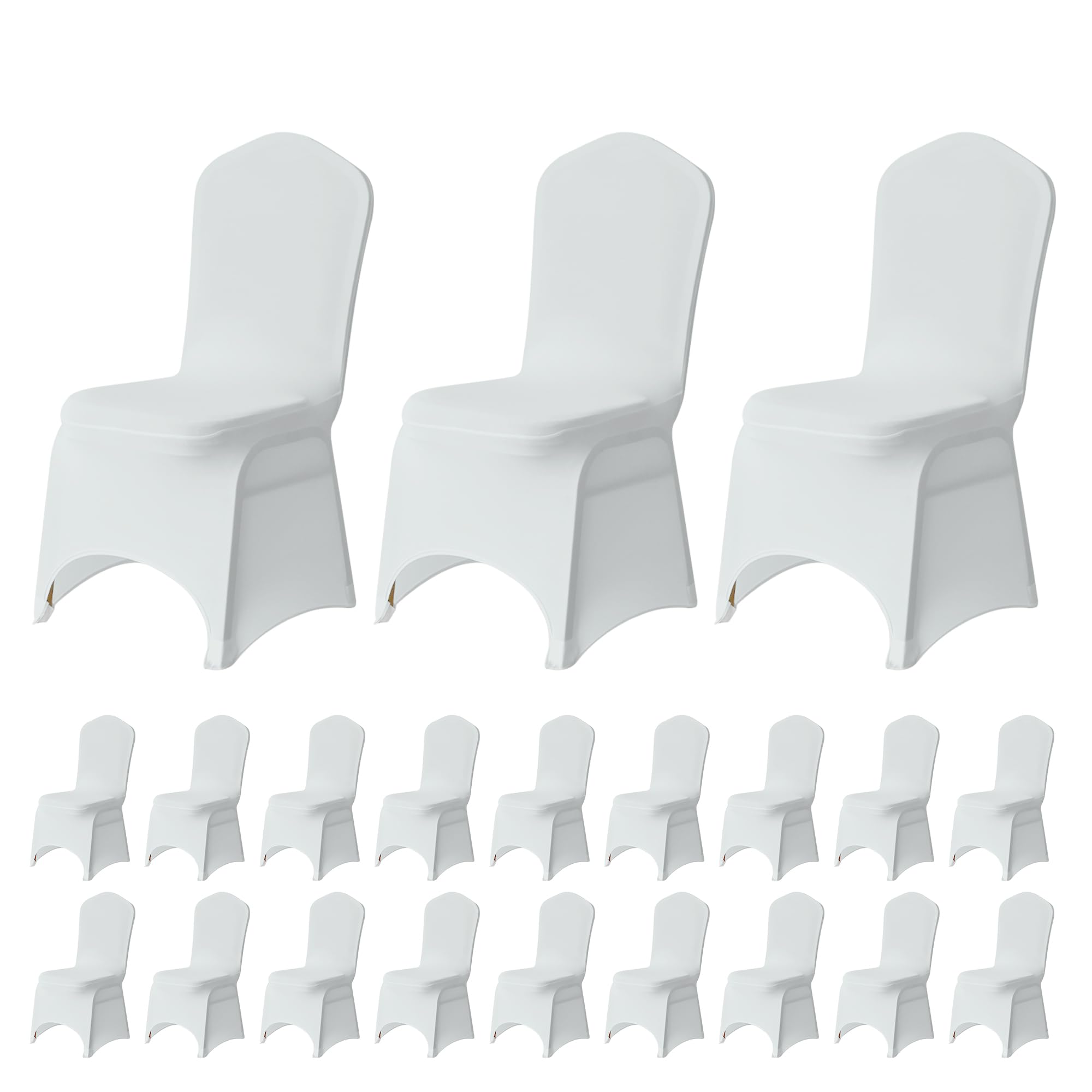 Trimming Shop 40pcs White Chair Covers Universal Fit Stretch Slipcovers