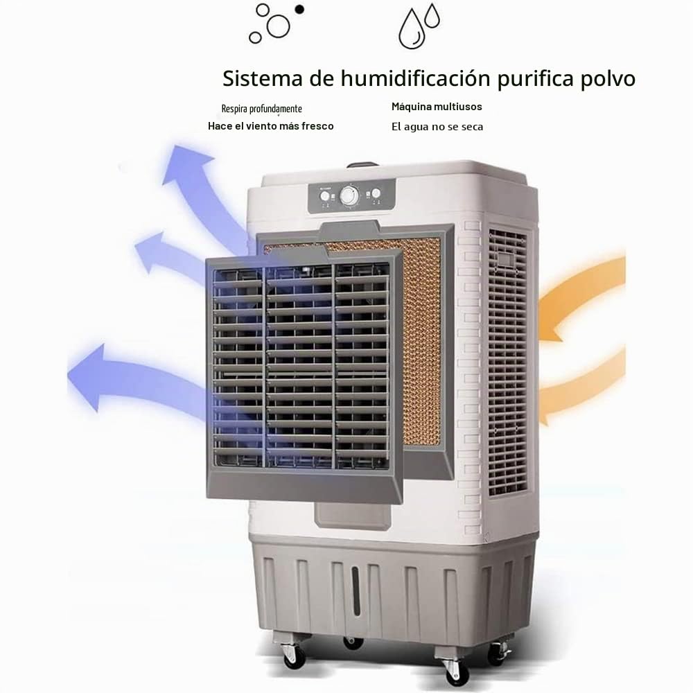Refrigerador de aire industrial evaporativo - Refrigerador de pantano oscilante de 120° para uso interno y externo, volumen de aire 23000 m³/h, 3 velocidades de aire - Unidad de refrigeración portátil