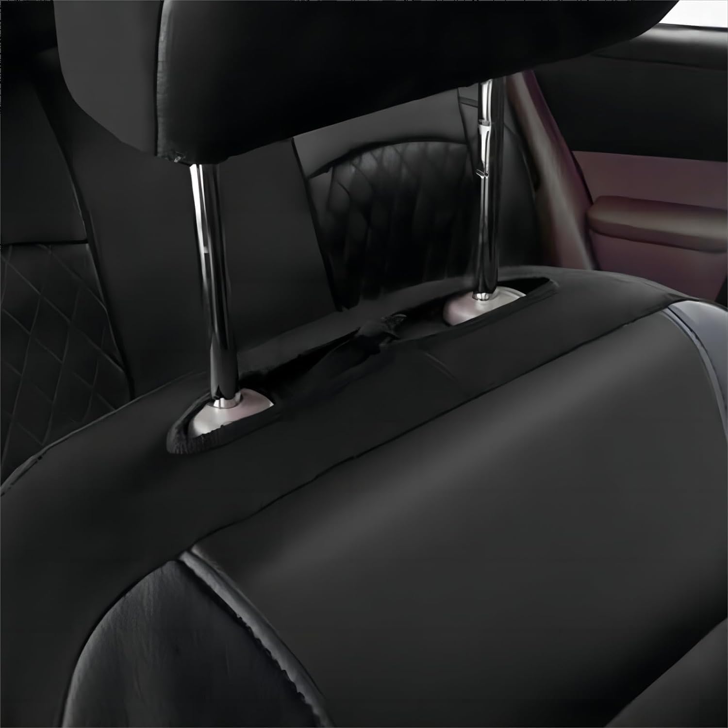 Voiture Ensembles Housses Siège pour-Nissan Patrol GR Y61 1997-2004, Respirante Nonslip Cuir Couvre Sieges Toutes Saisons Protection Accessoires,Black