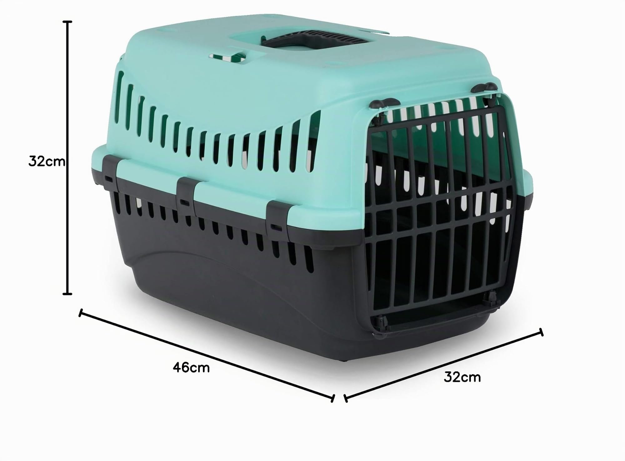 MP Bergamo Panier Transport Gipsy 50 Porte Plastique pour Chat Bleu Turquoise 7 kg