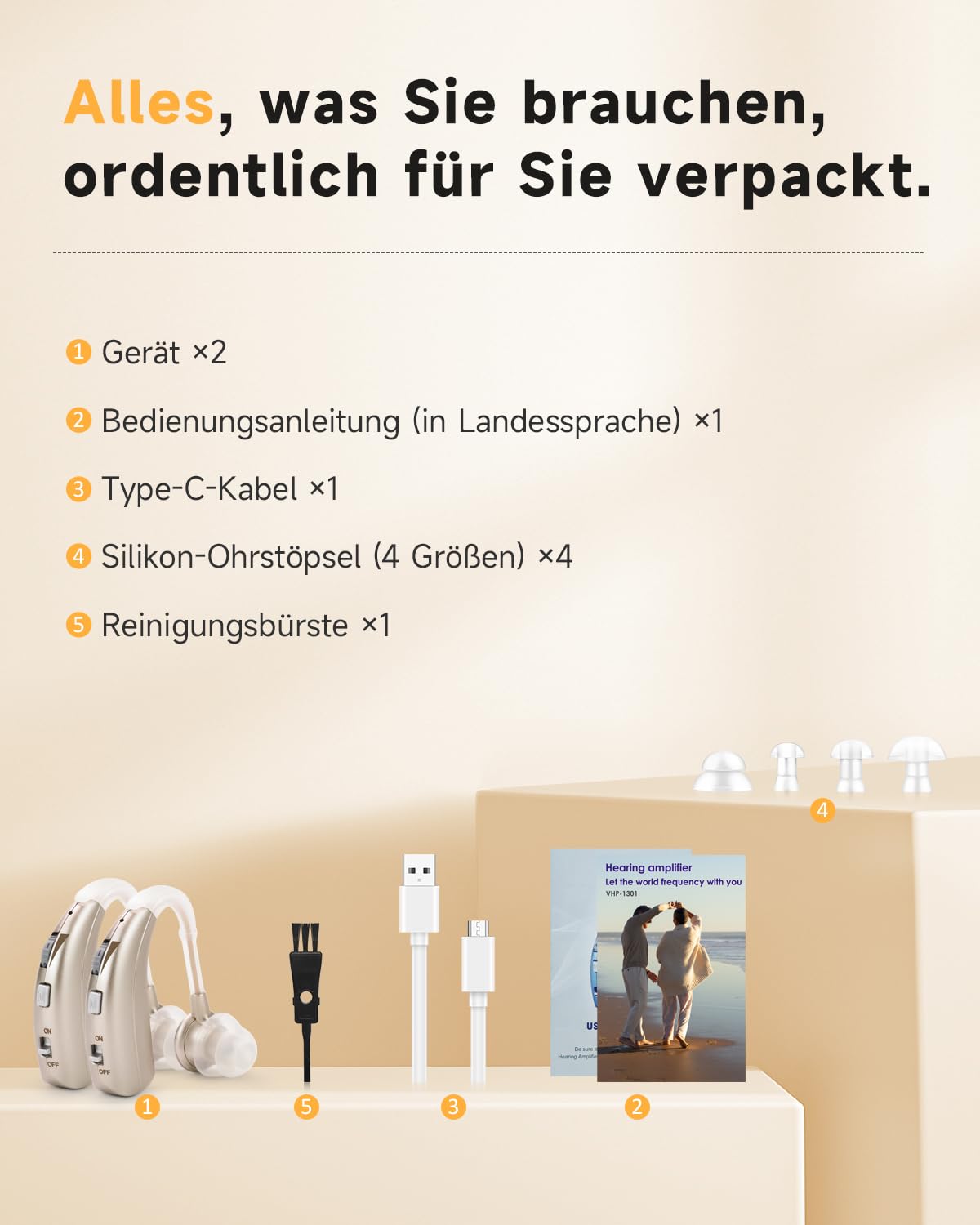 Britzgo Gerät, lange Lebensdauer Smart Noise Cancellation,Erleichtern Sie die Kommunikation mit Ihrer Familie und Ihren Freunden (Silber)