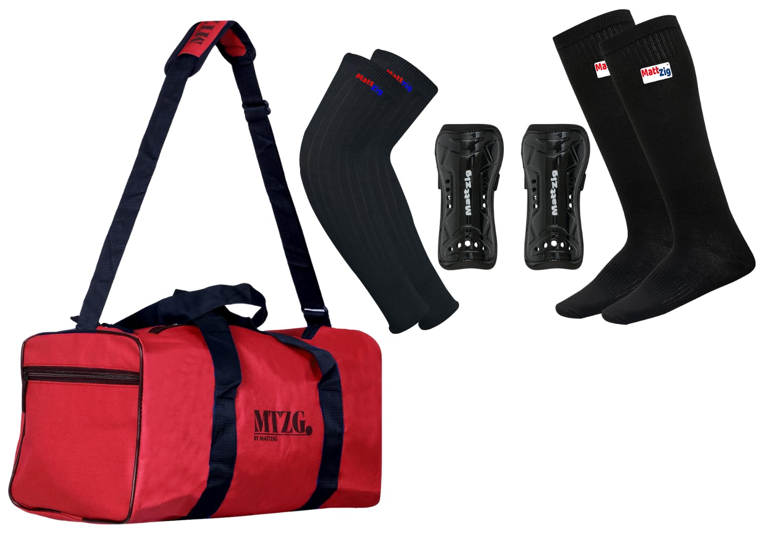 PowerPlay Bag Football Kit (A 24L Kit Bag + A Pair of Cotton Blend Football Socks + A Pair of Football ShinGuard + A Pair of Cotton Arm Sleeves) (Red, Black)-image-46