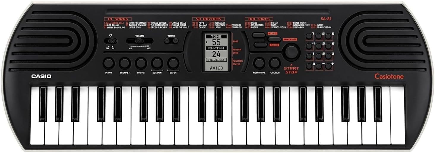 Kit Pianola SA-81, con Borsa e Alimentatore e Cuffie, Mini Tastiera 44 tasti, nera | Ideale per la scuola D'Isanto Musica