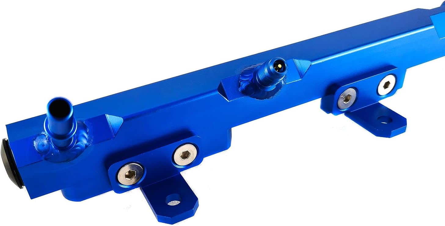 1Pcs Billet Aluminum Fuel Rail Compatible with 1997-2001 Jeep Wrangler/TJ/Cherokee & 1995-2004 Jeep Grand Cherokee 4.0L L6 Gas 96 97 98 99 00 01 02 03 04 (Blue)