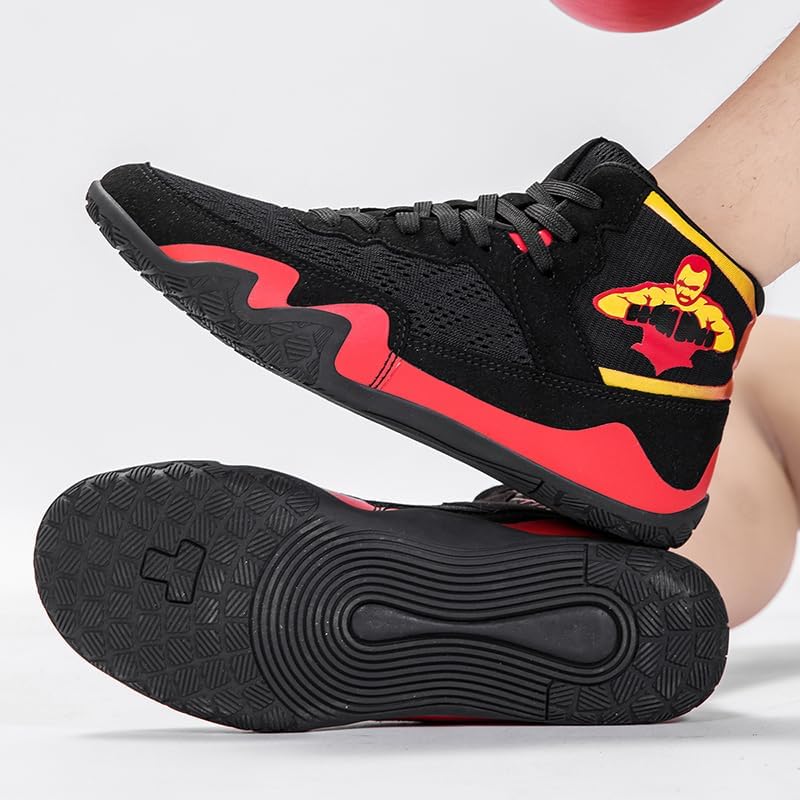 Boxing Shoes for Men Women Wrestling & Weightlifting Shoes for Powerlifting, Breathable Lightweight Training for Men, Youth
