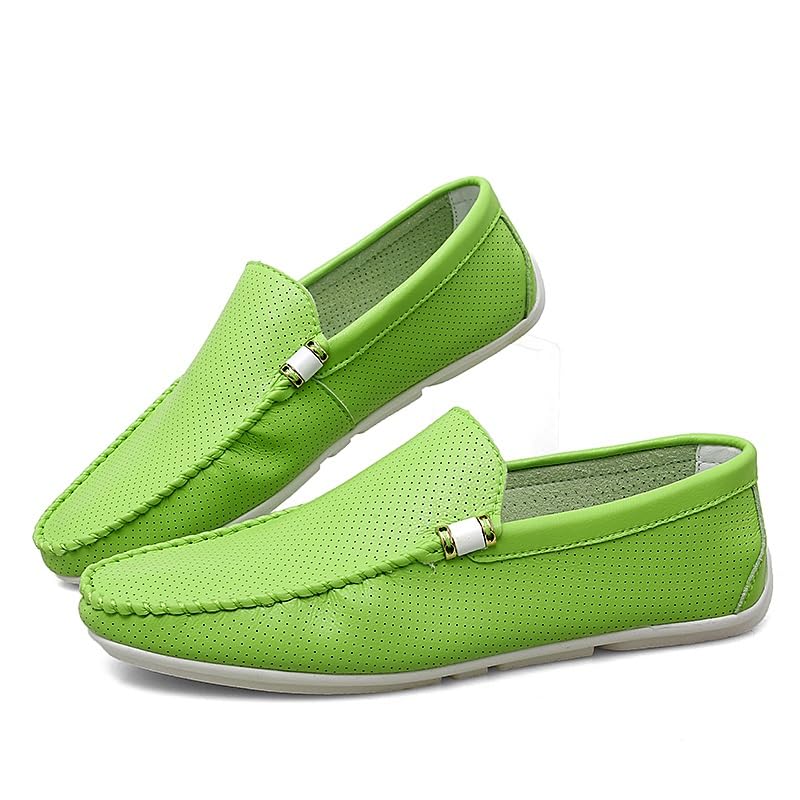 Loafers for Men Hollow Out Breathable Round Toe Vegan Leather Driving Loafers Anti-Slip Flat Heel Comfortable Walking Outdoor Slip-ons4
