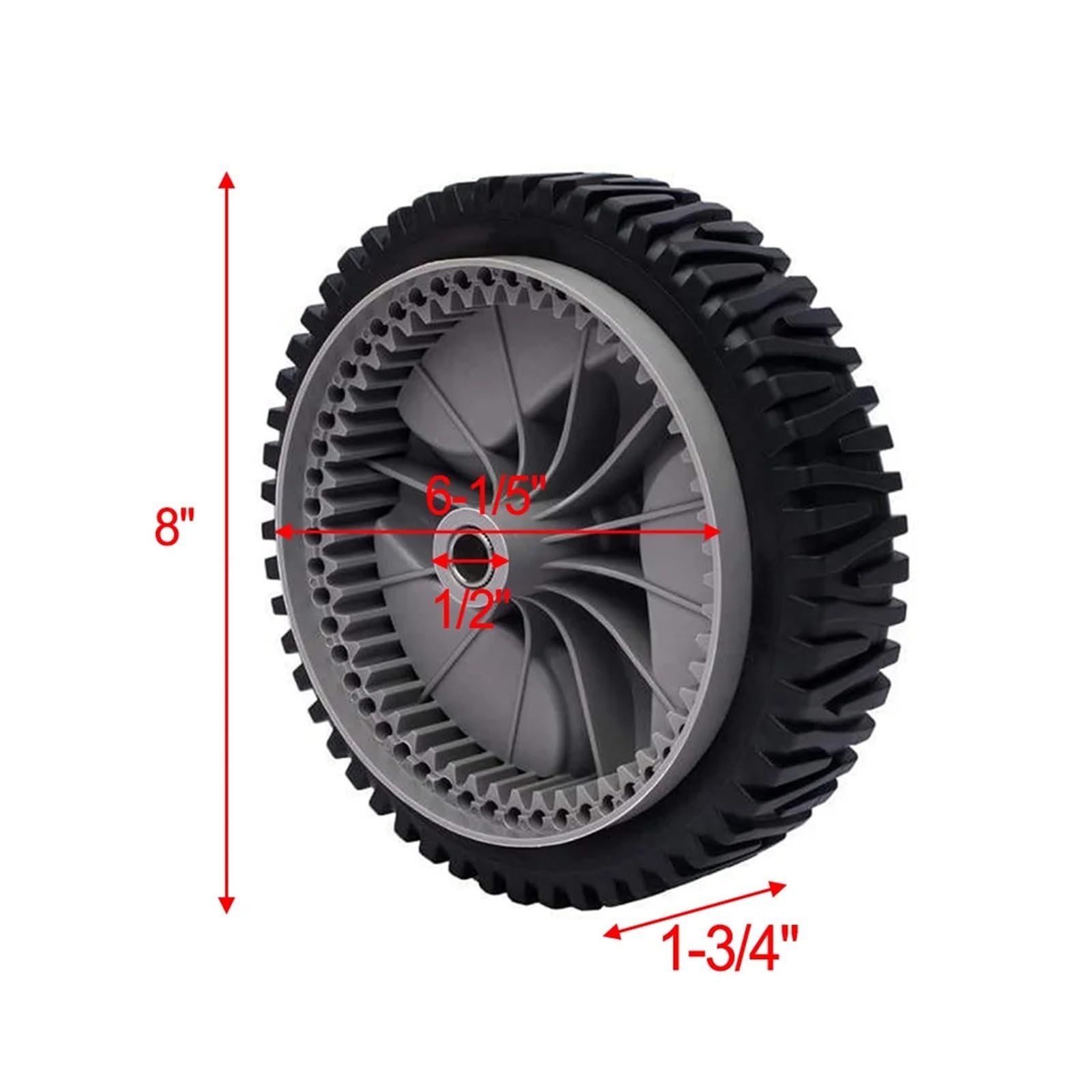 Ruedas delanteras 8in, compatible con CRAFTSMAN, 194231X460 401274X460 | 583719501 3358133G 532402657 194231X427 532403111; ancho 1-3/4in, 53 dientes