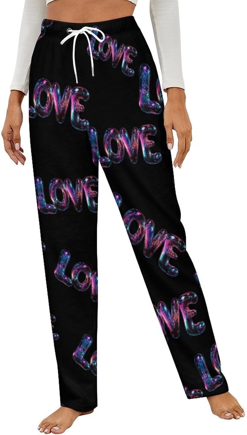 Bubble Love Flannel Pajama Pants Women Soft Fleece Sleep Pj Lounge Bottoms