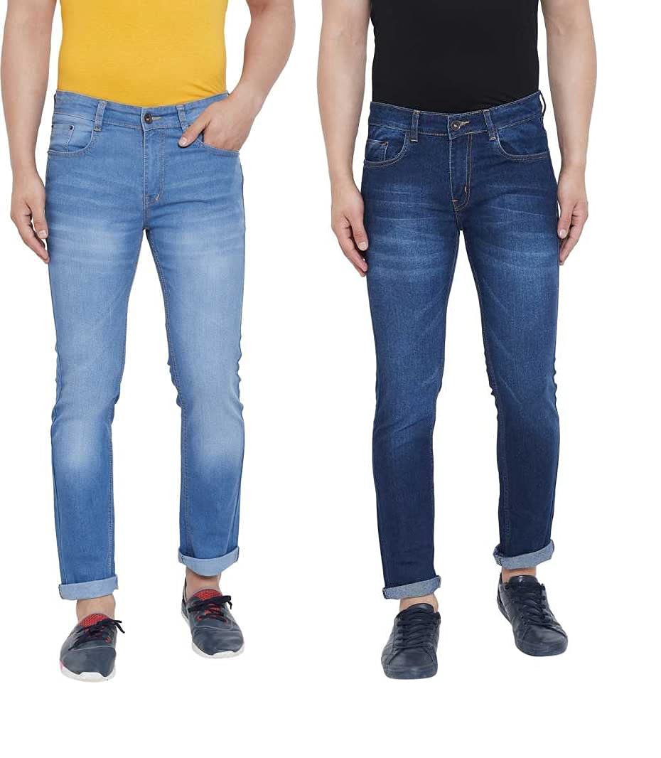 Ben Martin Men's Pack of 2 Regular Fit Stretchable 30 Size Light Blue & Dark Blue Casusal Denim Combo Mid Rise Jeans Pant ... - Review, Price and Buying Guide
