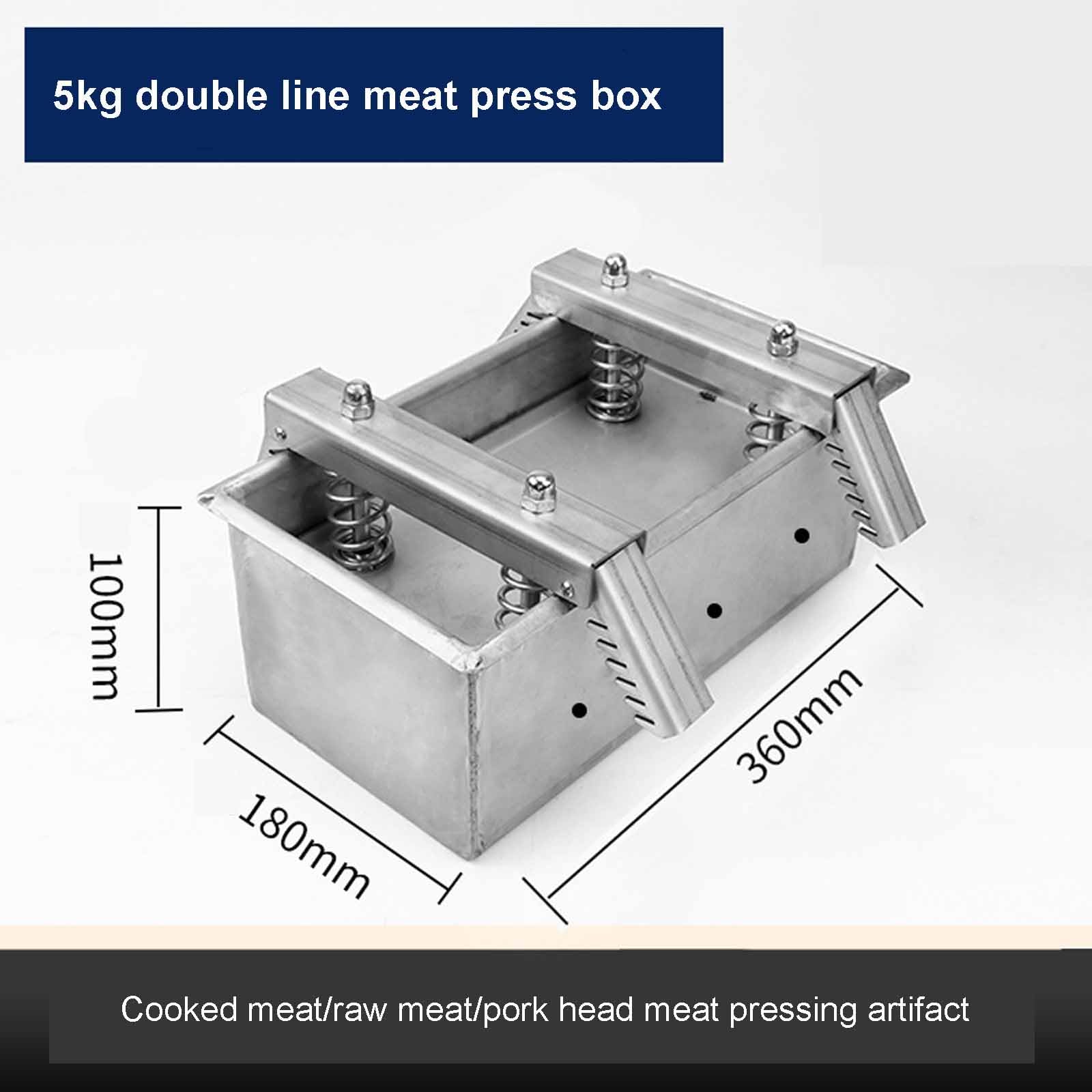 Molde de prensa de carne – Prensa de hamburguesas de acero inoxidable de 10 kg con resorte de compresión y placa base extraíble para barbacoa, hamburguesas de ternera, fácil de limpiar