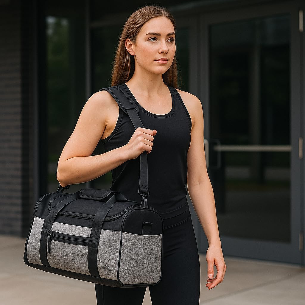 Smassy Large Gym Bag with Adjustable Shoulder Strap - Durable Sports Duffle Bag with Multiple Pockets for Organization - Image 5