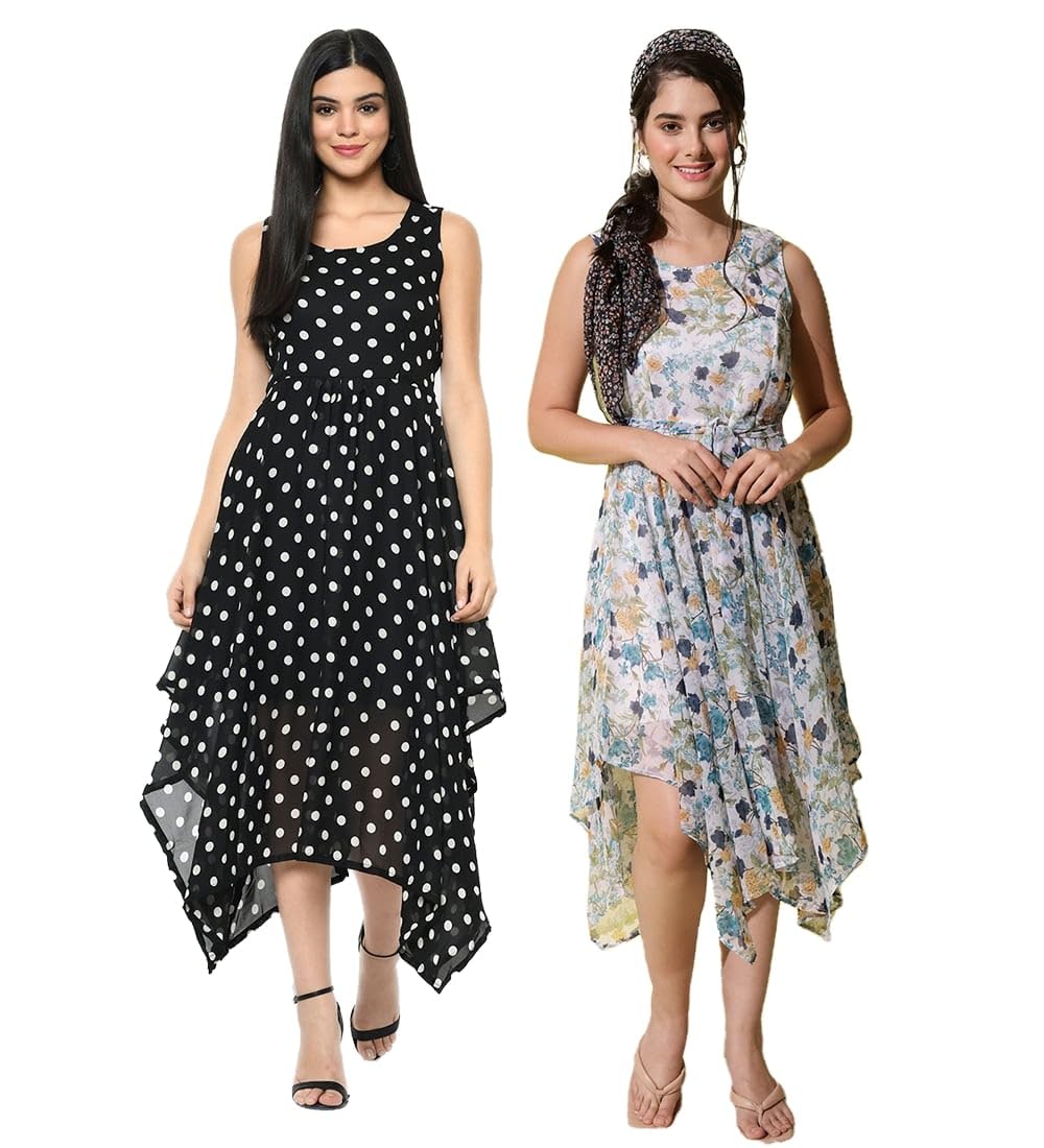 My Swag Women's Combo A-Line Knee-Length Casual Dress