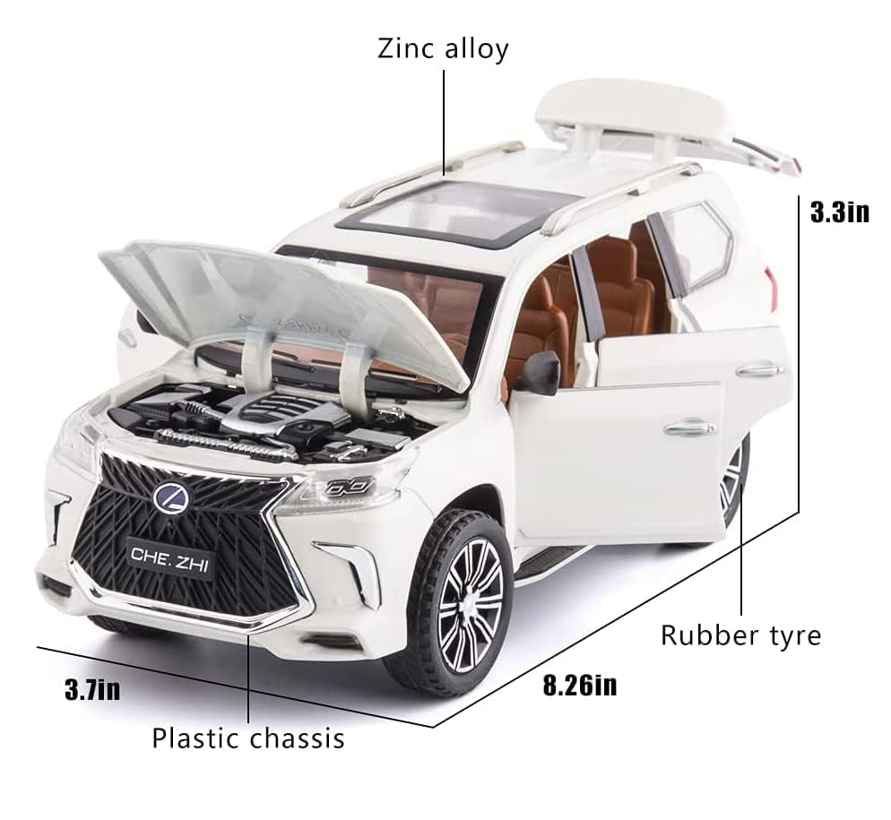 Image of Die-Cast Zinc Alloy 1:24 Scale 2022 Leexus LS 570 Large with 6 Openable Doors,Light & Music Colors as Per Stock(Colors as Per Stock)(Leexus LS 570)