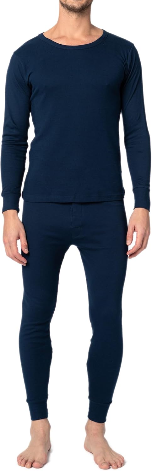 Andrew Scott Mens 2 Piece & 6 Piece Base Layer Long Sleeve + Long Pant Thermal Underwear Set (1 & 3 Pack Mix Match Options)