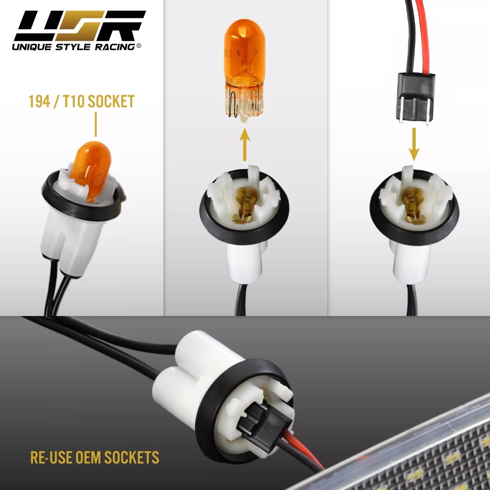 USR 84-96 XJ SUV Corner Side Marker Light – Front Parking Lamps (Left + Right) Pair - Compatible with 1984-1996 Jeep Cherokee/Comanche and 84-85 Wagoneer Limited All Models (SMOKE LENS w/AMBER LED)