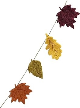 Ashland Maple Leaves Felt Garland Brown & Yellow 6 ft