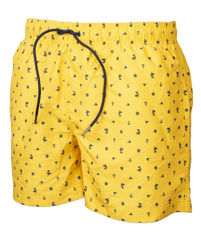 RAGNO Bóxer de playa Beachwear para hombre, Bañador, disfraz de playa o piscina, artículo U118EB bóxer Beachwear, 041F Fantasía Senape, I L - F 4 - D 5 - UK 40 - USA L