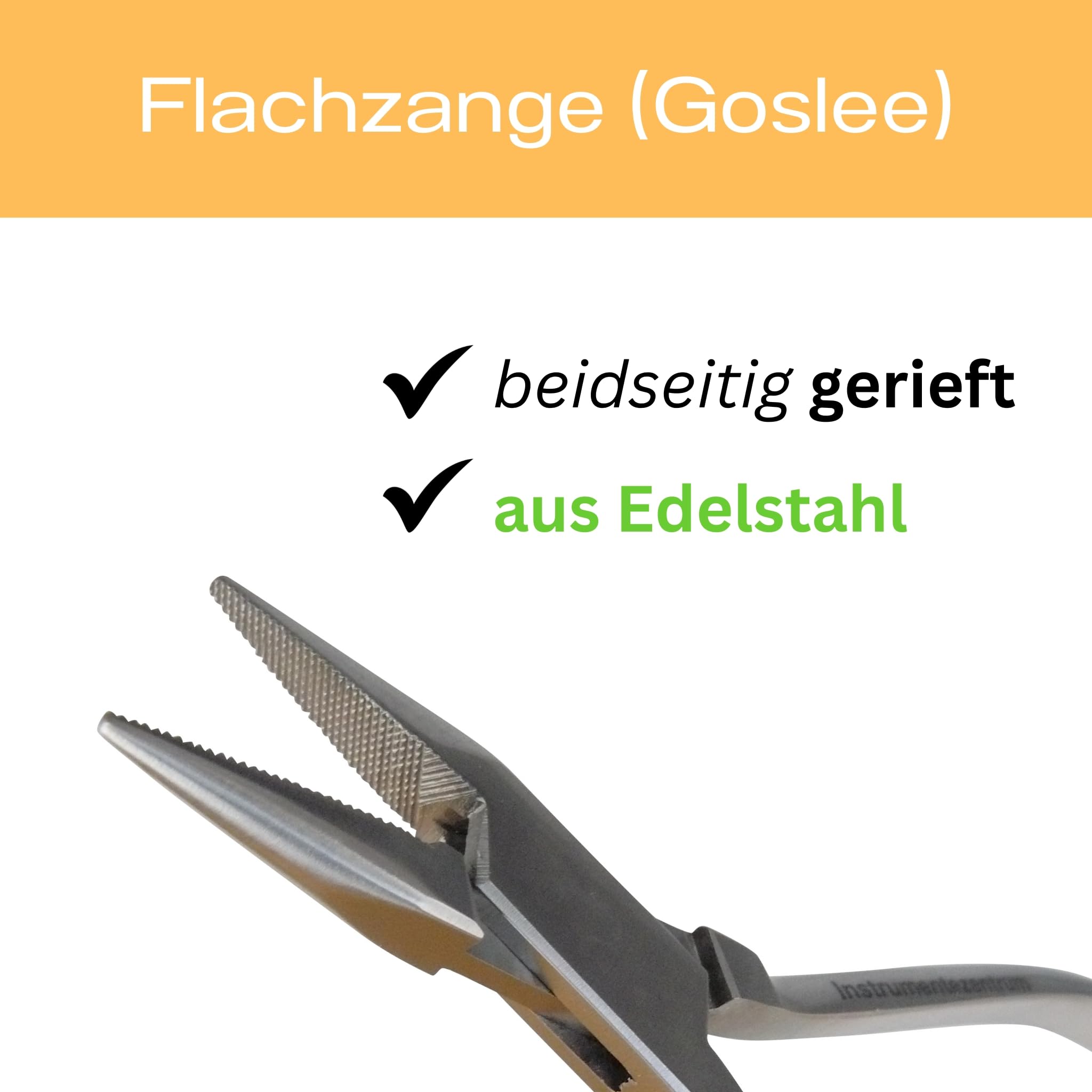 Flachzange Goslee beidseitig gerieft 13 cm | Flach Zange Technikerzange