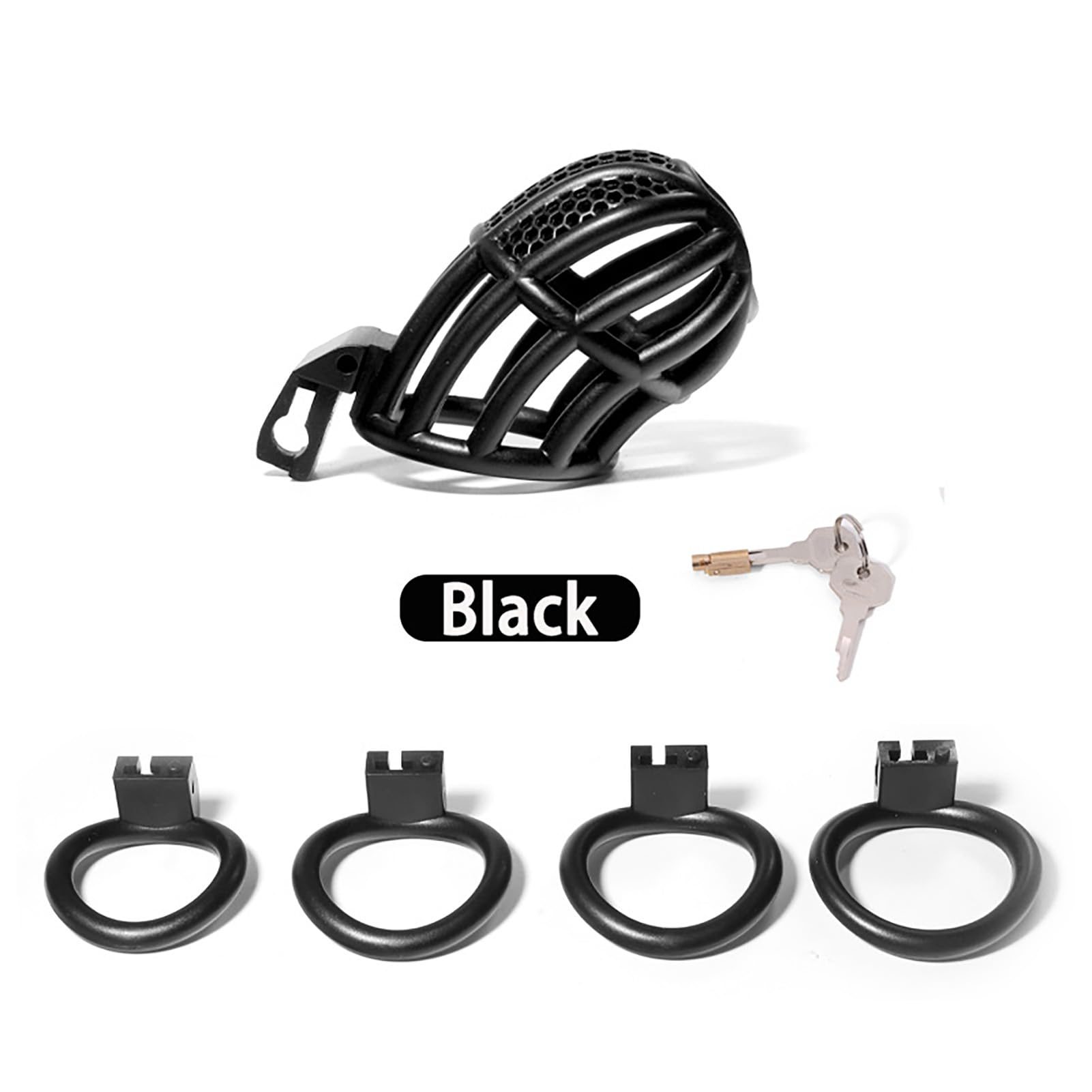 PInk Chastity Cage Uomo Gabbia Pene Sissy Cintura Di Castità Maschile Cock Cage Erotitici Sexy Per Coppie (Black)