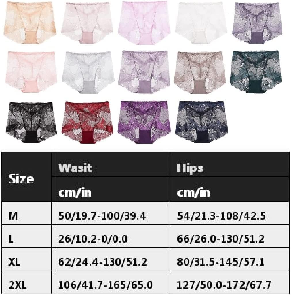 Biancheria Intima in Pizzo di Seta Fatta a Mano per Le Donne, Hollow Ricamo Sexy Lacy Panties, Vita Alta Senza Cuciture Hip-Lifting Panties, Biancheria Intima Sexy per Le Donne. (XL,10 Pezzi)