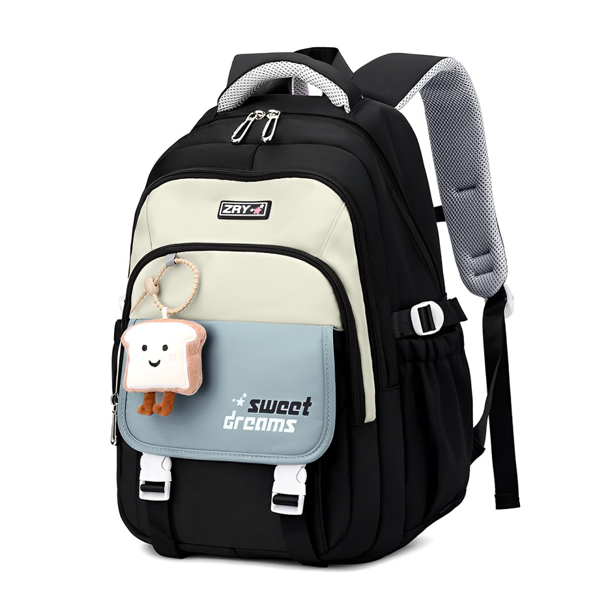 School Backpack Multi Compartment Schoolgirls Backpack Khaki Cute Cartoon Casual Travel Padded Shoulder Strap Students Book Bag Carry-on Children's Day-image-21