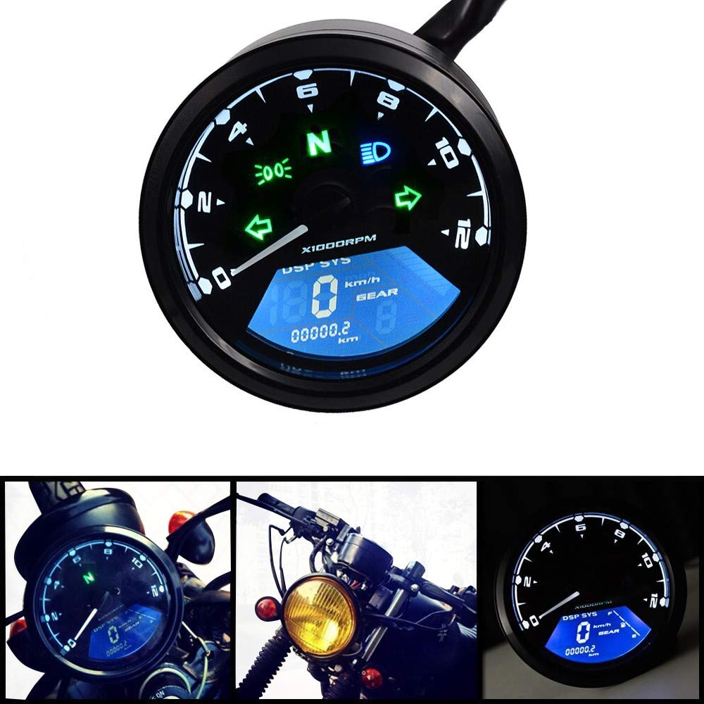 Motorrrad LCD Tachometer Zaddox TM1 Digital Drehzahlmesser Analog