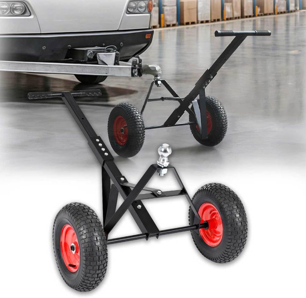 Trailer Dolly with 2" Hitch Ball – 600 LBS Capacity Heavy Duty Steel Trailer Mover with 13" Flat-Free Tires, Wide Wheelbase for Stability, Ideal for RV, Boat, Camper, Jet Ski & Utility Trailers
