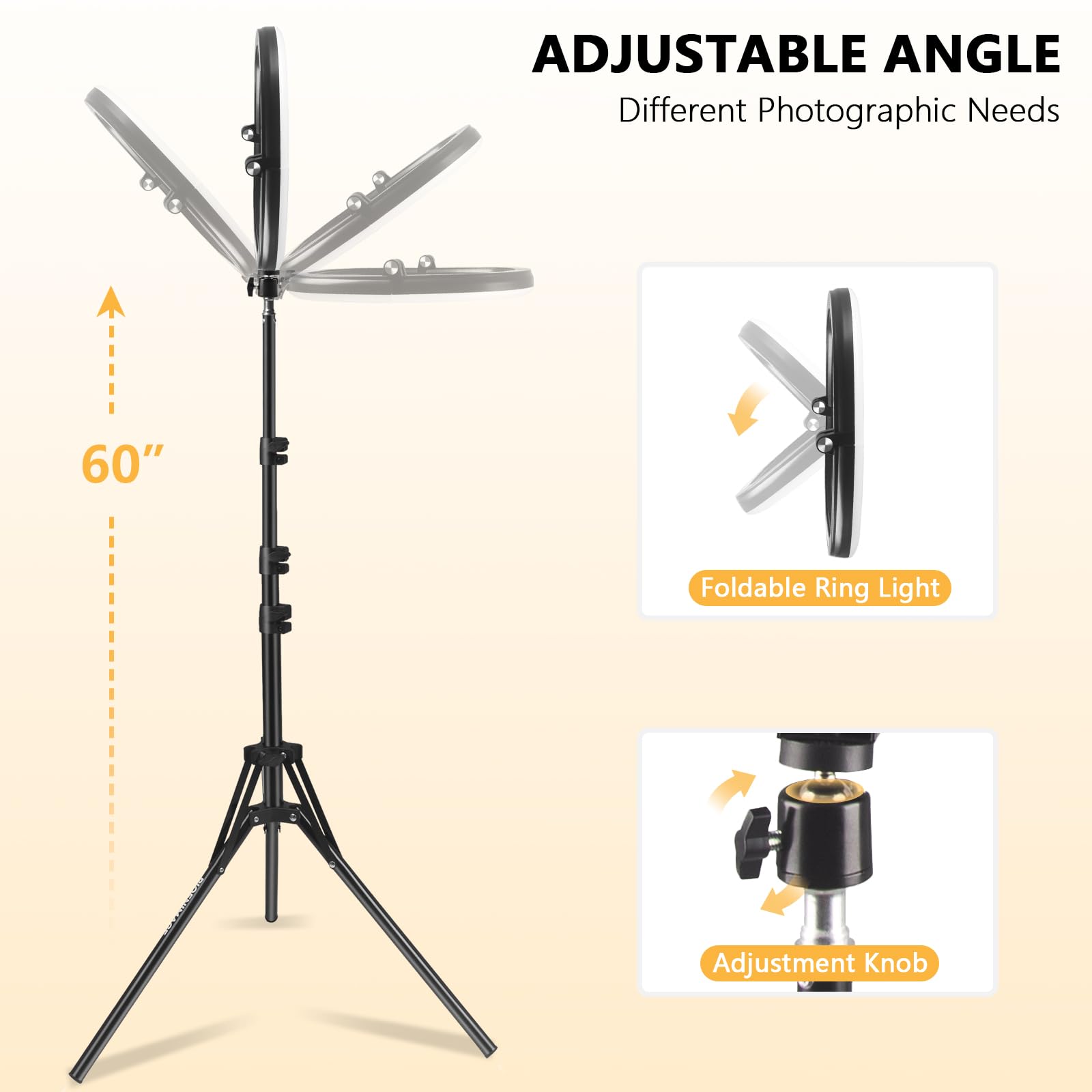 Anello luminoso per selfie da 30,5 cm con supporto per treppiede da 150 cm e supporto per telefono, luci LED dimmerabili ad anello per telefono, treppiede per fotografia, registrazione