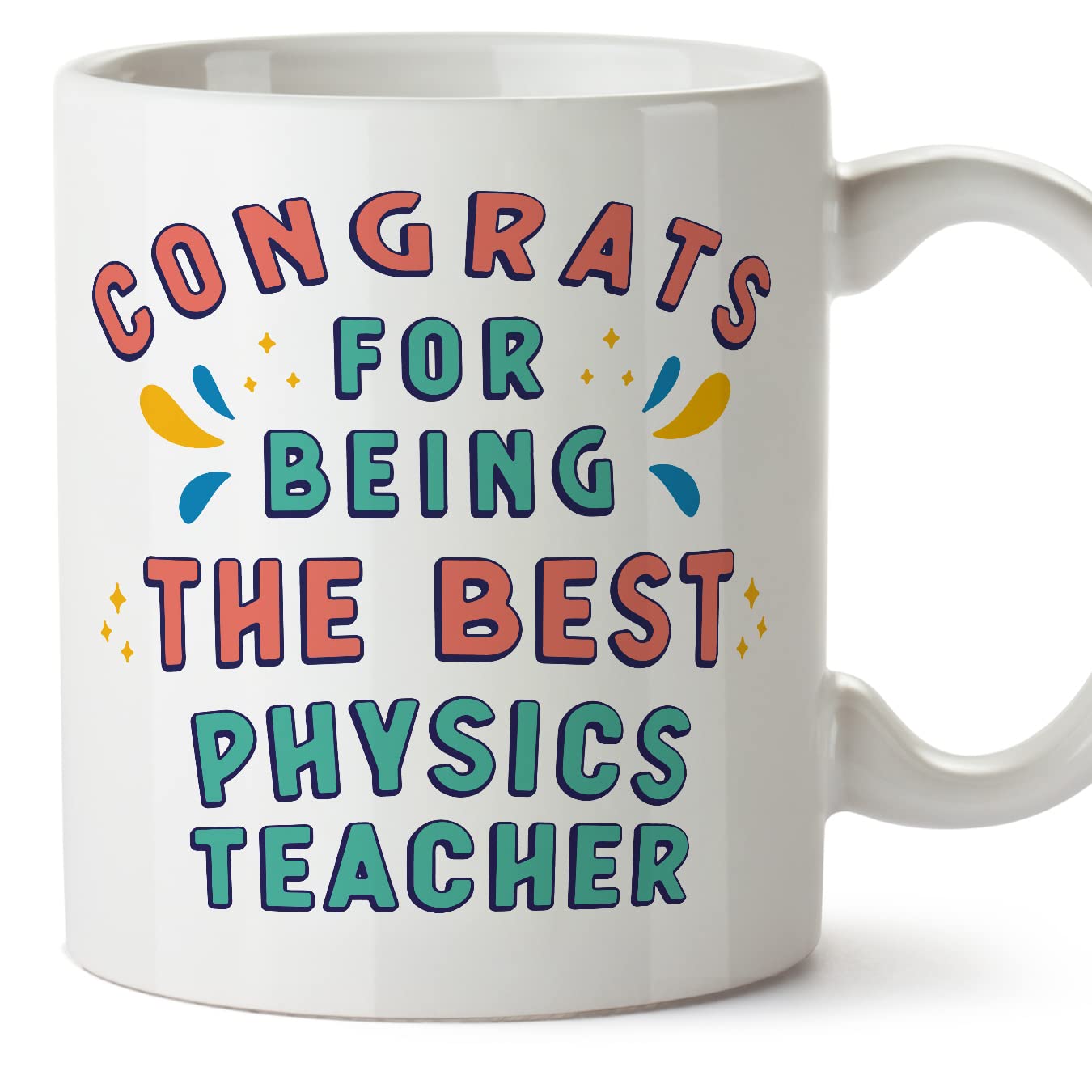 MUGFFINS Physics Teacher Mug - in English - Congrats for Being The Best - Funny Gift for Colleagues - Ceramic 11oz Mug