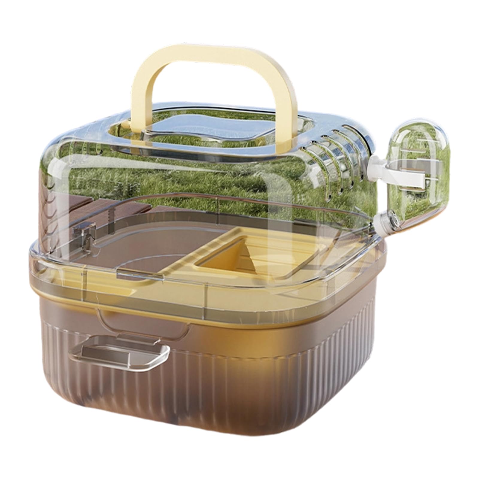 Tragbarer Hamster Habitat Reisekäfig mit klarem Sichtdesign und Stabiler Konstruktion für den Innen und Außenbereich mit kleinen Haustieren Belüfteter Kleintier Reisekäfig