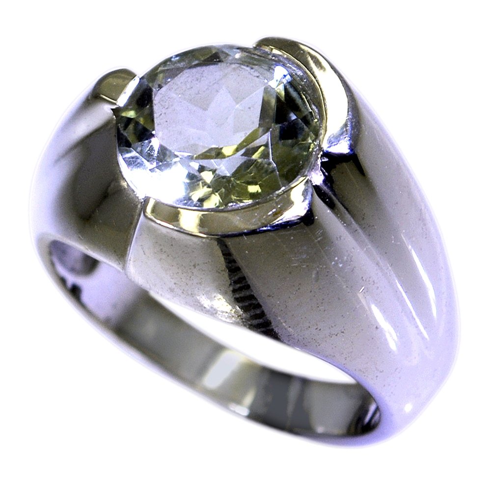 Bague promesse argent 925 massif et améthyste verte d'une finition joaillerie - 5