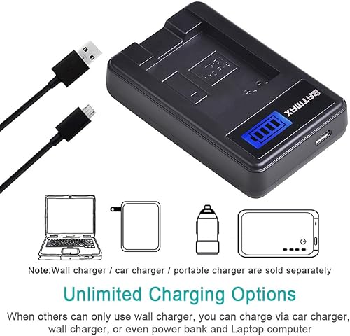 Miniatura 5 de Batmax 2 baterías NB-6L NB 6L NB-6LH de 1300 mAh + cargador USB LCD para Canon PowerShot S120, SX170 is, SX260 HS, SX280 HS, SX500 is, SX510 HS,