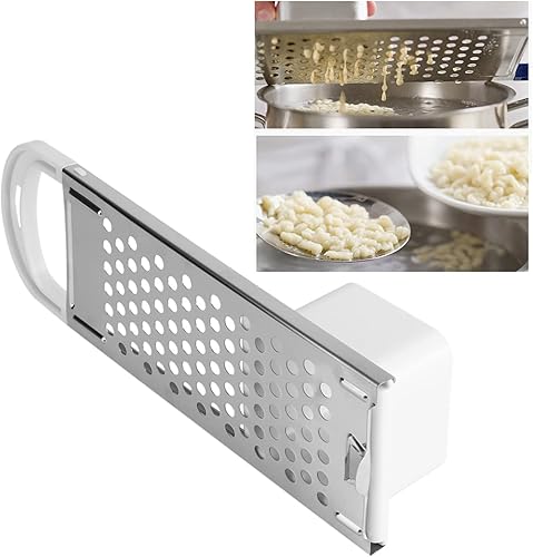 Miniatura 7 de Spaetzle - Máquina de acero para cocina con mango de agarre cómodo para albóndigas de fideos y huevos, con mango de goma cómodo y empujador de