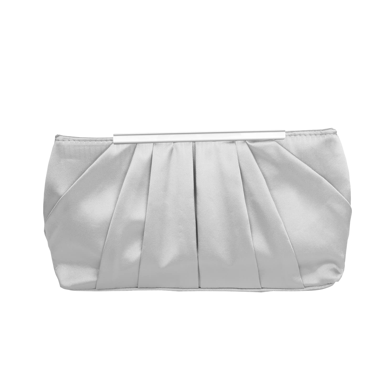Lollandawomen Clutch Handbag Elegant Pleated Satin Clutches