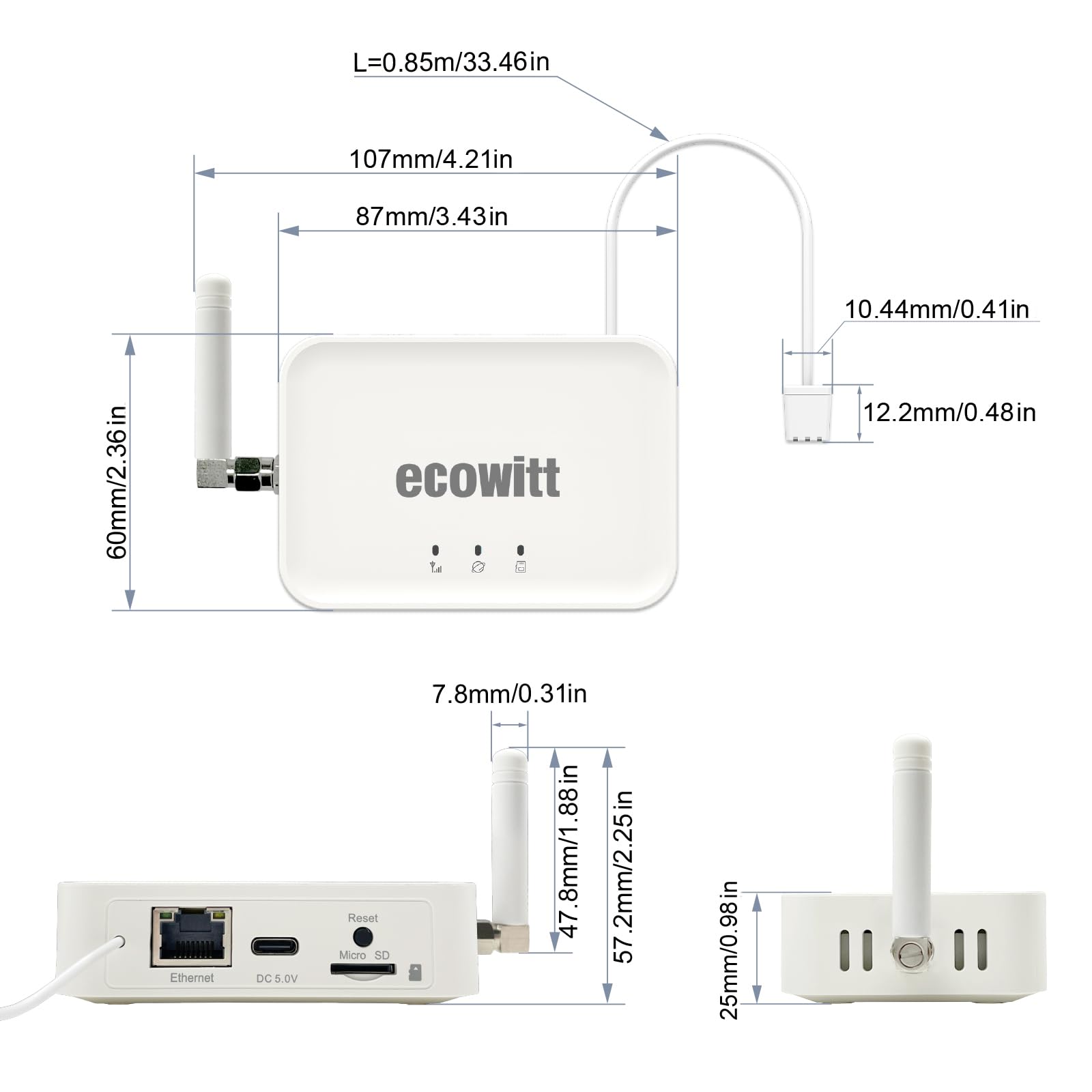 Ecowitt WIFI/Wired Gateway GW3000 for Weather Stations with outdoor Sensor Built-in 3 in 1 Indoor Barometer/Thermometer/Hygrometer Sensors - Image 2