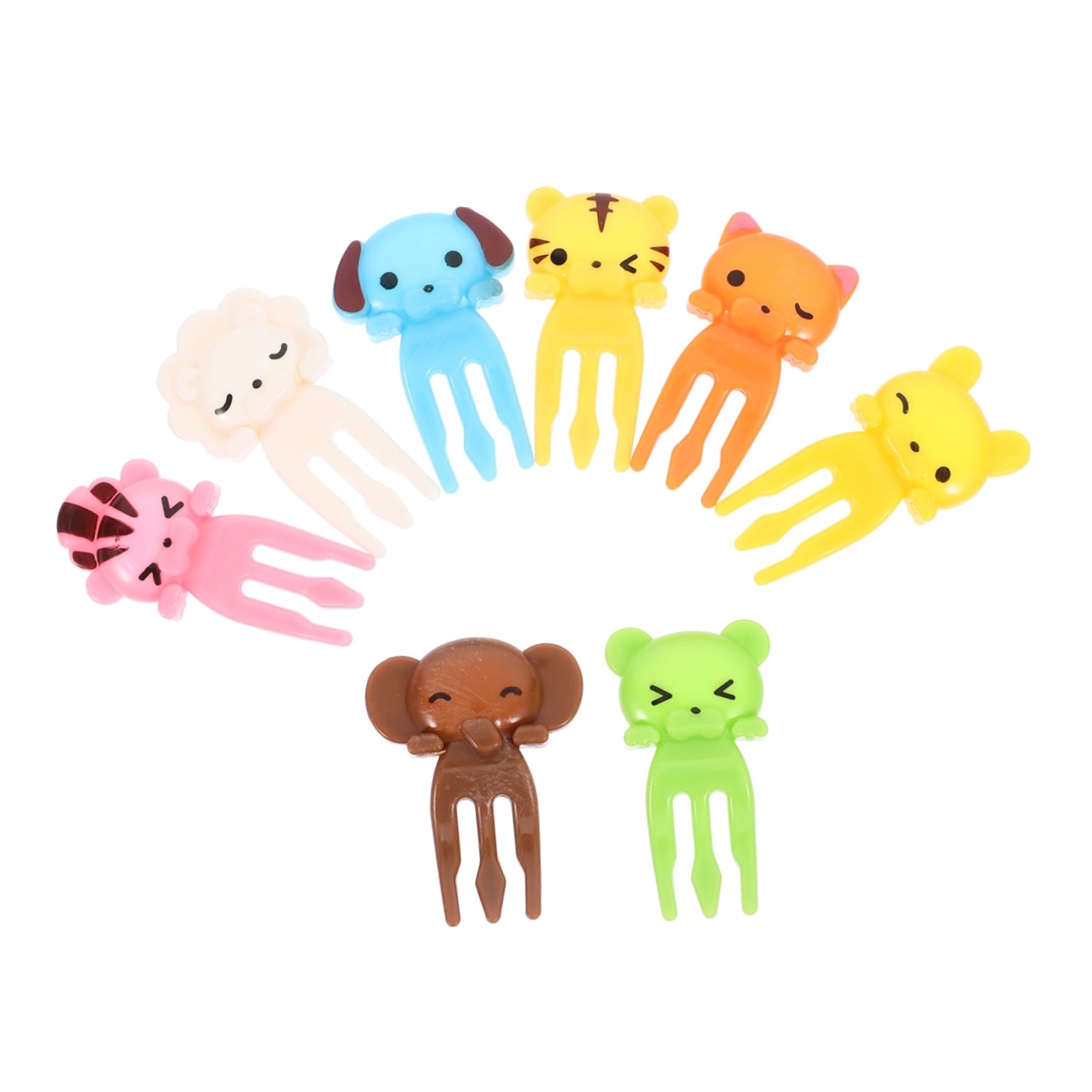 CIYODO 8Pcs Cute Cartoon Animal Plastic Food Picks for Mixed Style Bento Forks for Fruit and Desserts for Parties Safe and Convenient for Home School Use